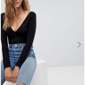 Brand NEW Black long sleeve thong bodysuit